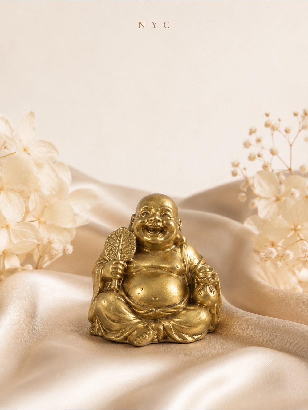 Gold Laughing Buddha Figurine random sent only 1